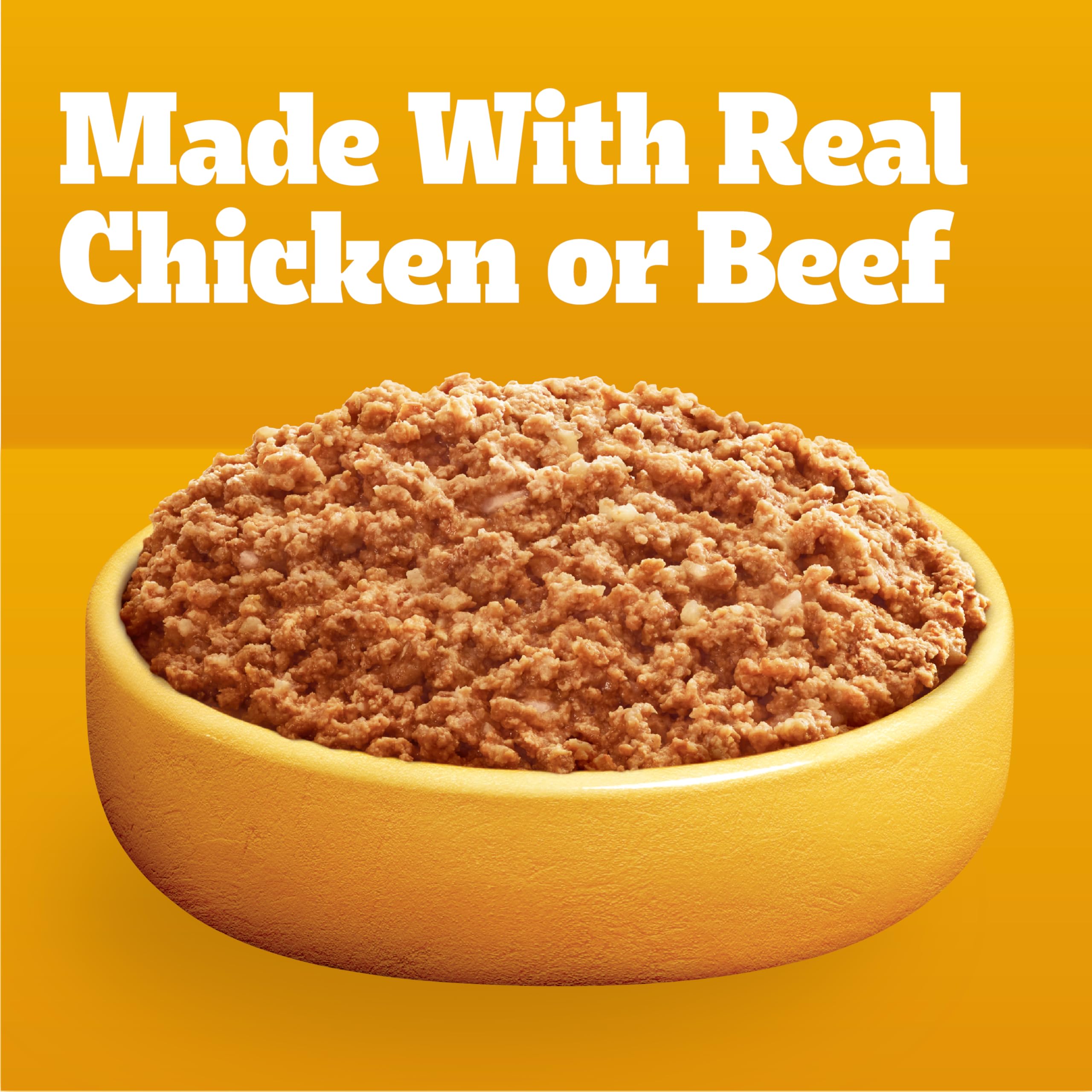 Pedigree porción servida en plato lista para comer y nutritiva