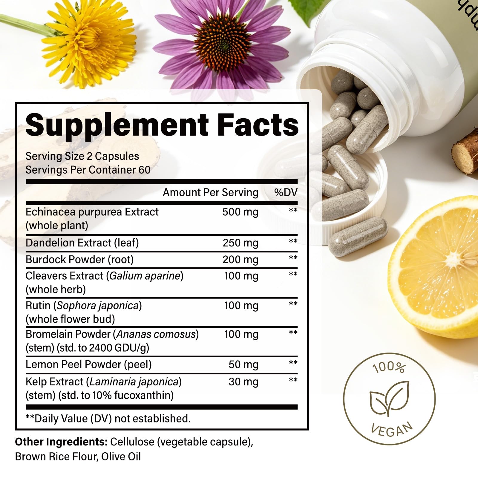 Peesnb etiqueta nutricional en detalle que informa sobre ingredientes y pureza