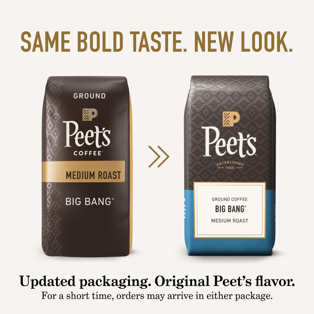 Peet's Coffee molido Big Bang textura visible para aroma y extracción equilibrada