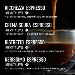 Peet's café espresso en taza con crema densa listo para servir
