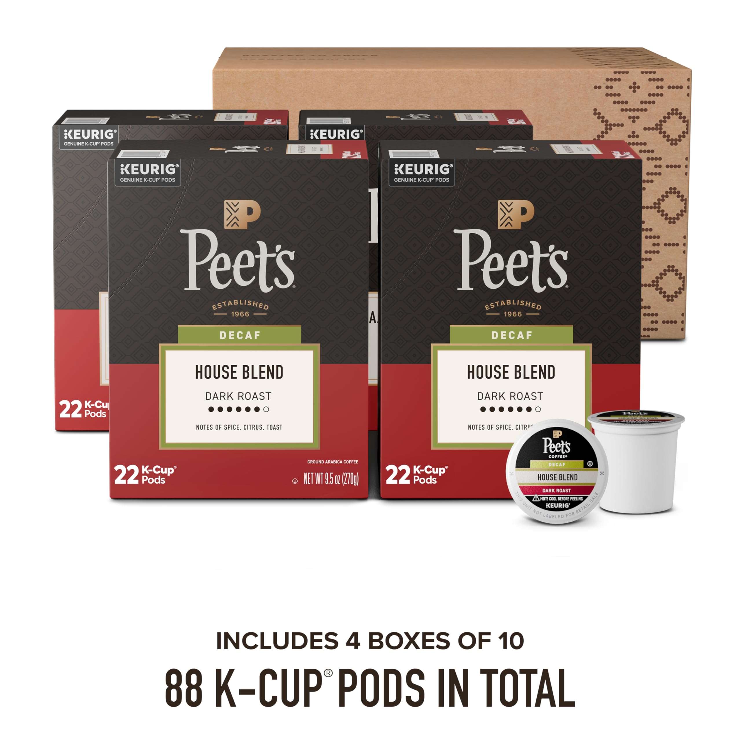 Peet's Coffee cápsula K-Cup en mano listo para usar, practicidad inmediata