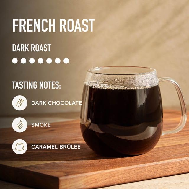 Peet's café en taza con crema y notas de chocolate visibles
