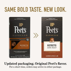 Peet's Coffee primer plano de la espuma cremosa del ristretto, resalta textura y cuerpo