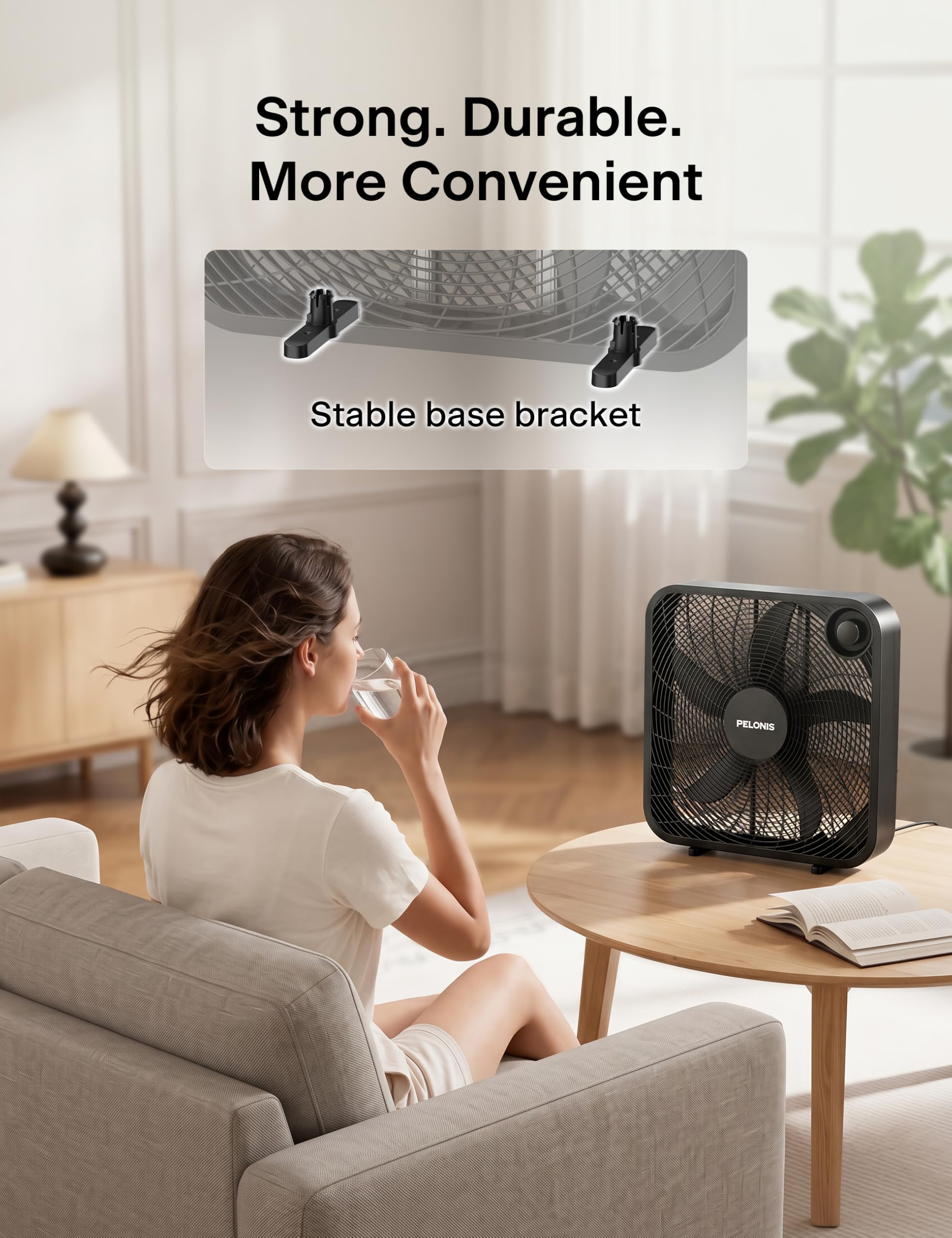 PELONIS ventilador junto a objeto para ver escala y tamaño