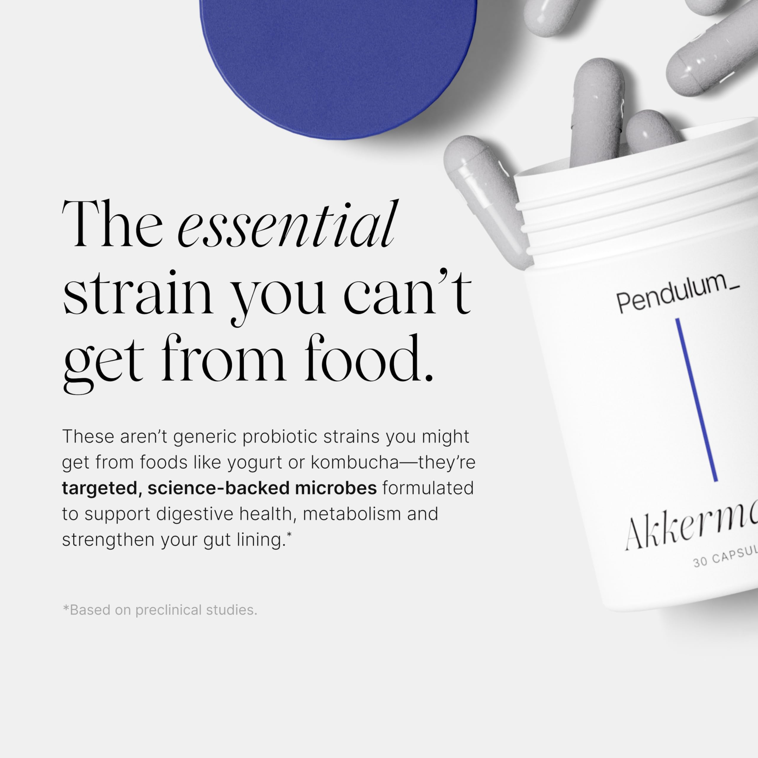 Pendulum ingredientes con fibra prebiótica resaltando soporte para microbiota