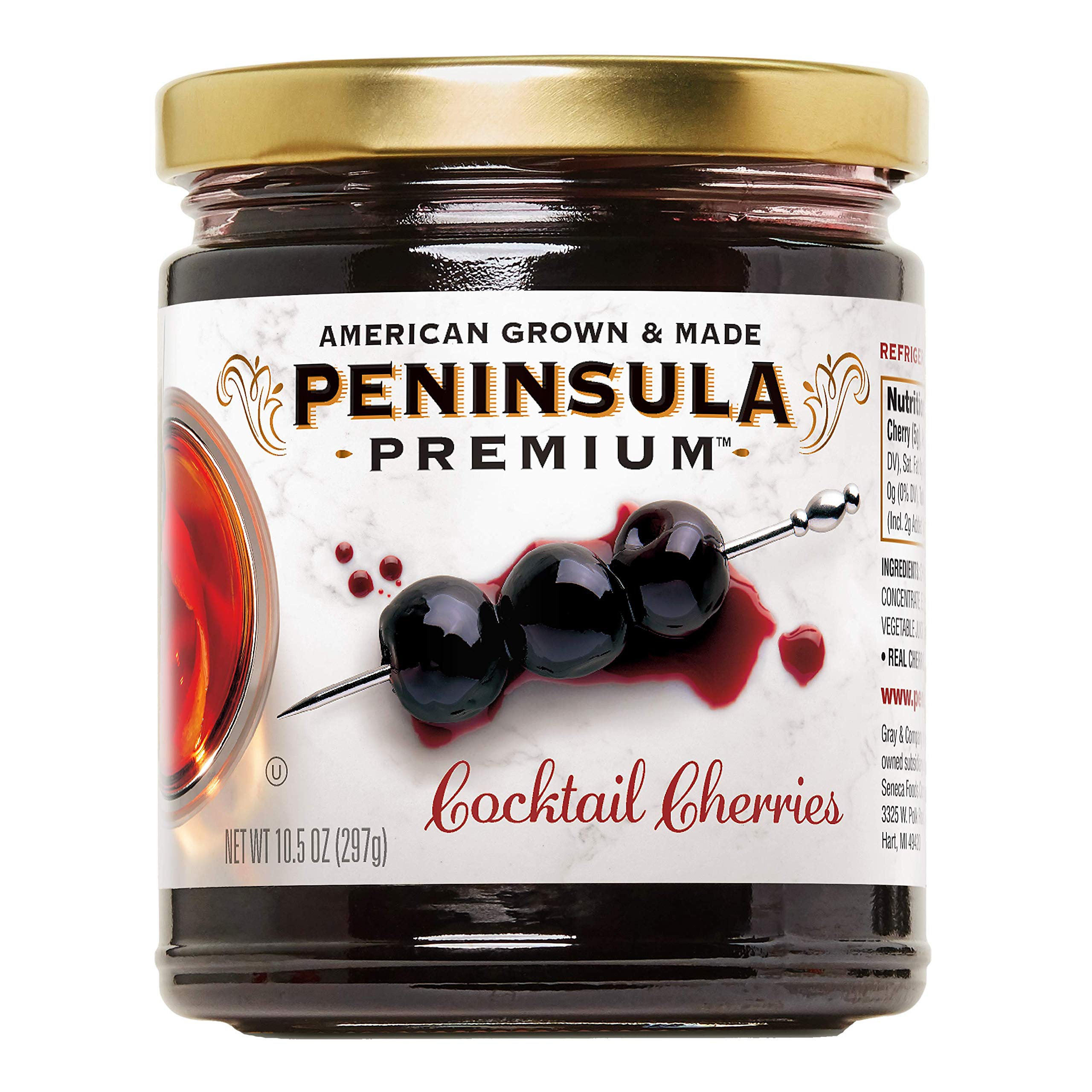Peninsula Premium frente del frasco mostrando color burdeos y marca