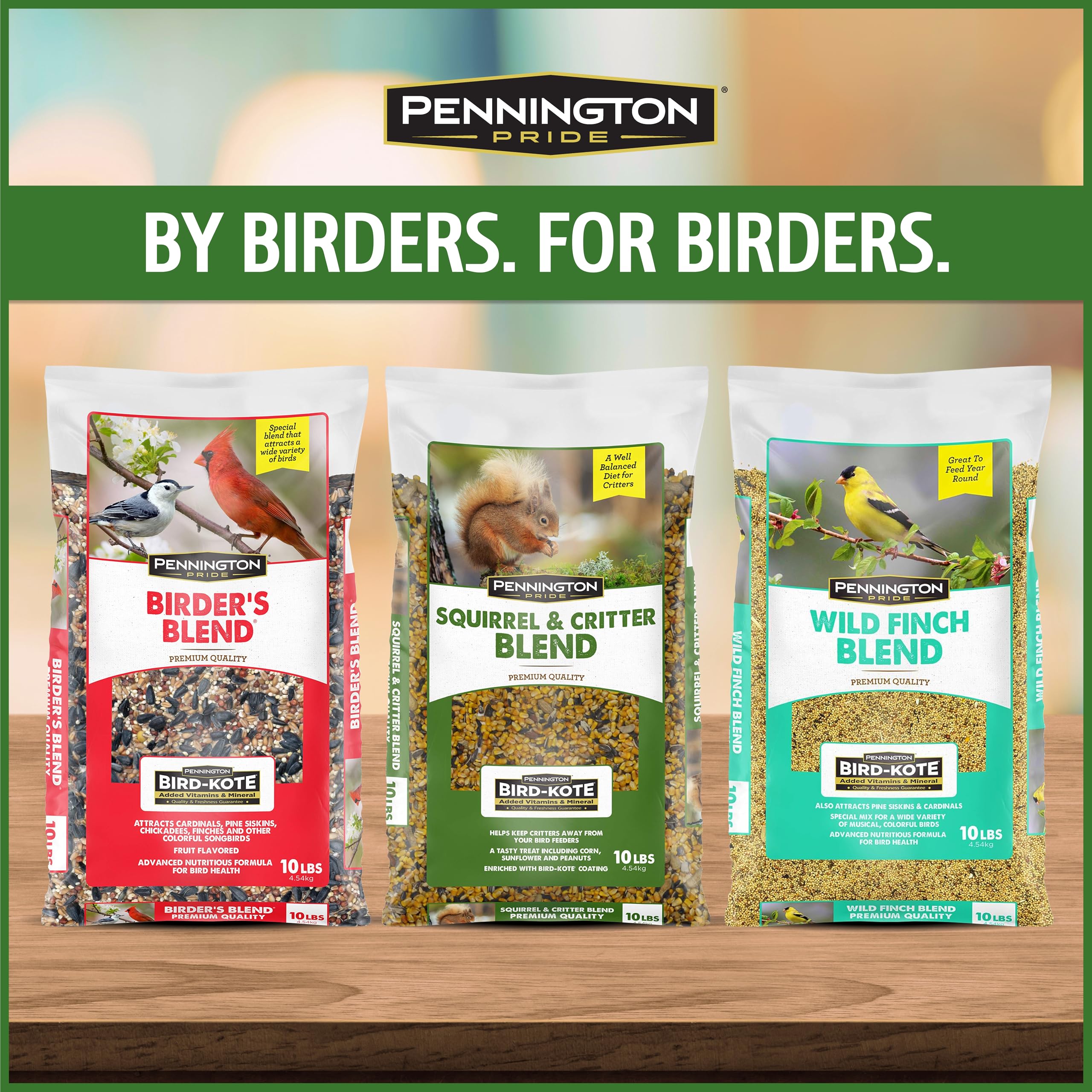Pennington etiqueta Bird-Kote tecnología indicando vitaminas añadidas