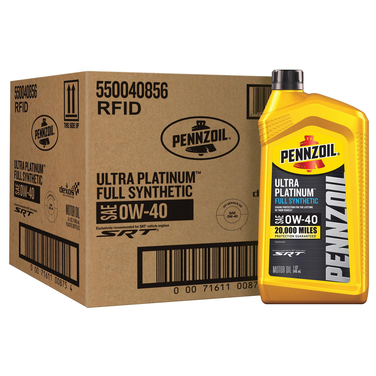 Pennzoil Ultra Platinum frontal mostrando diseño y volumen práctico