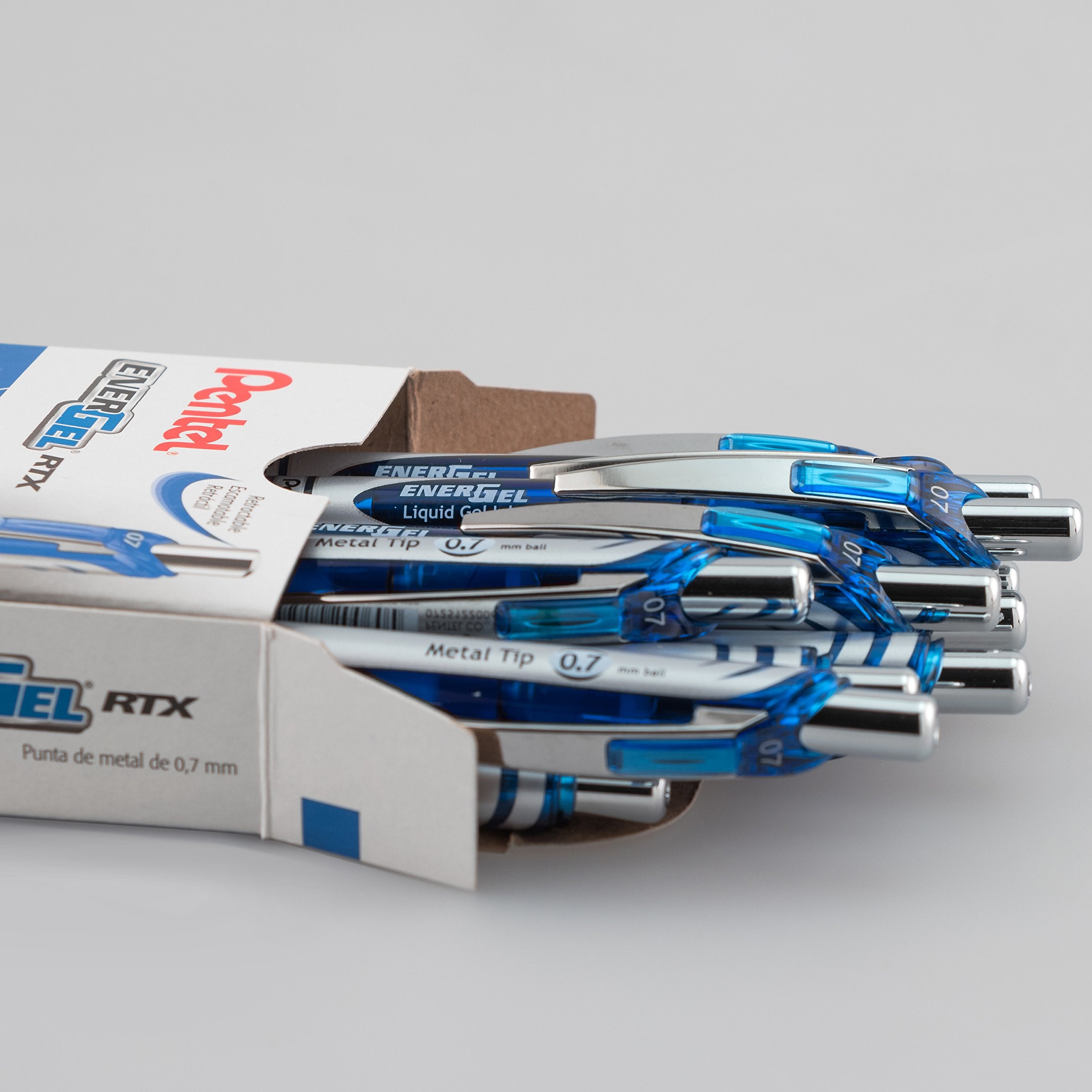 Pentel EnerGel RTX primer plano de punta metálica 0,7 mm para trazos precisos