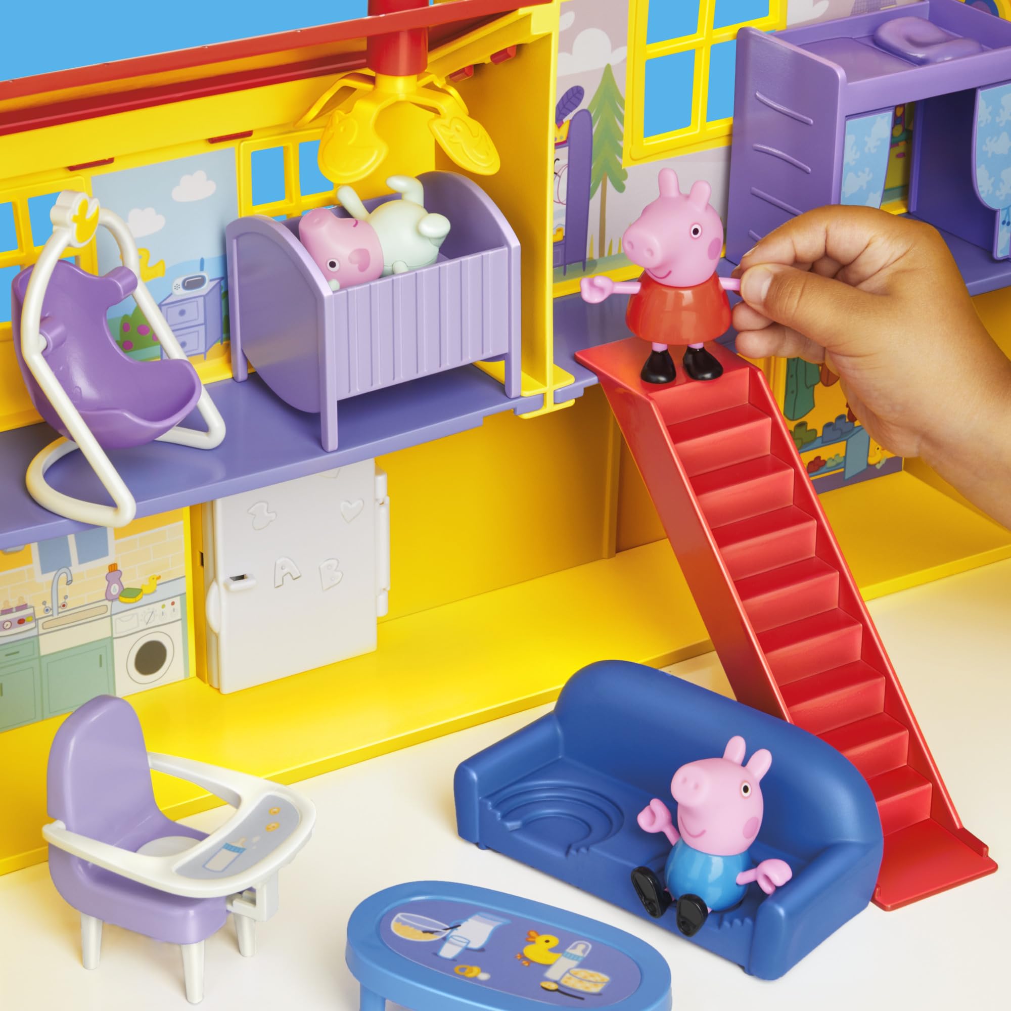 Peppa Pig cuna convertible con bebé Evie y función balanceo