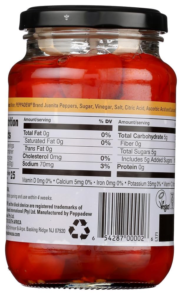 PEPPADEW comparación de tamaño del frasco 400 g para referencia
