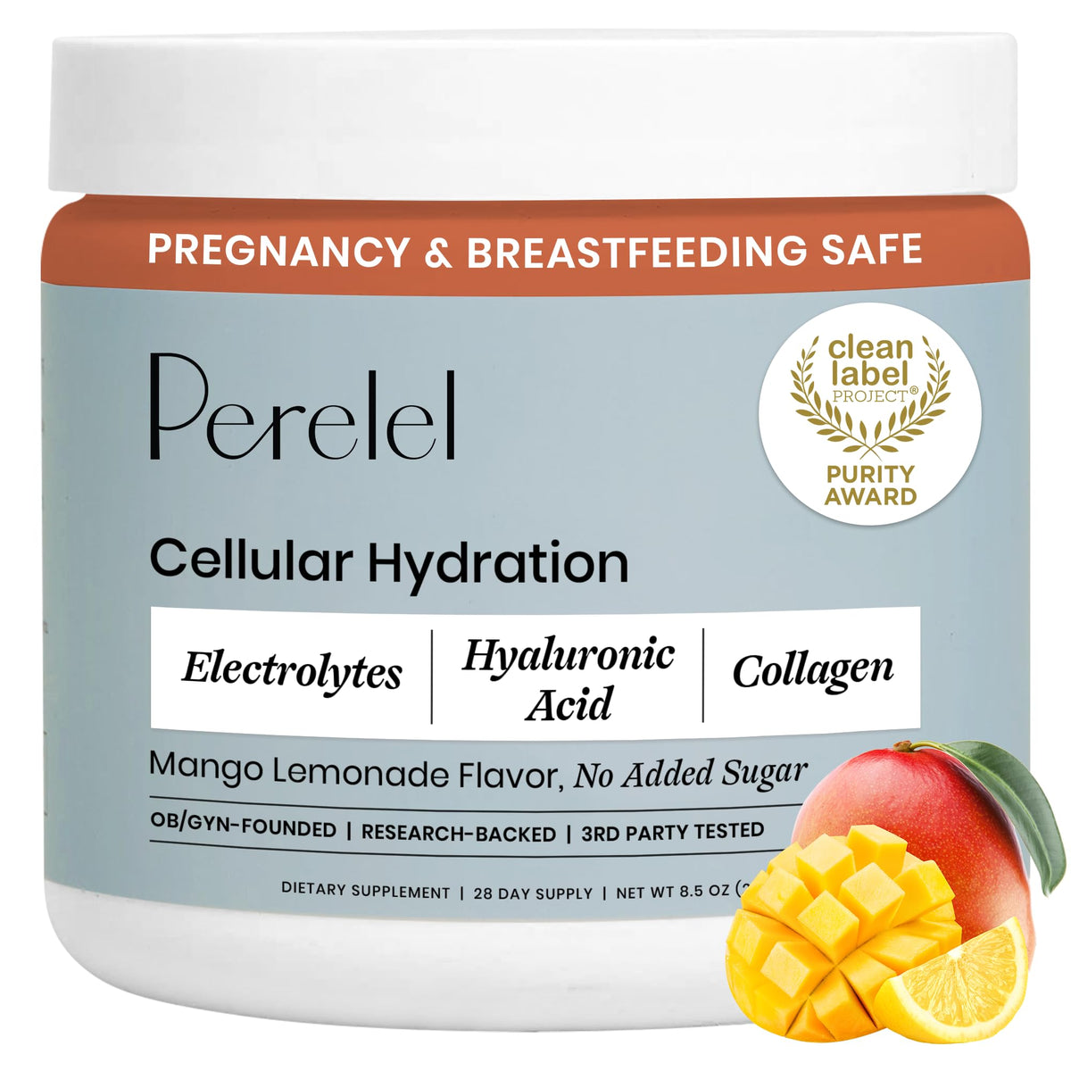 Perelel envase frontal con sabor mango limonada mostrando diseño y beneficio refrescante