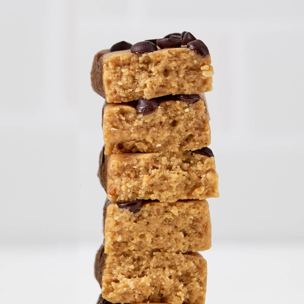 Perfect Bar mini opened bar closeup showing peanut butter texture and snack satisfaction