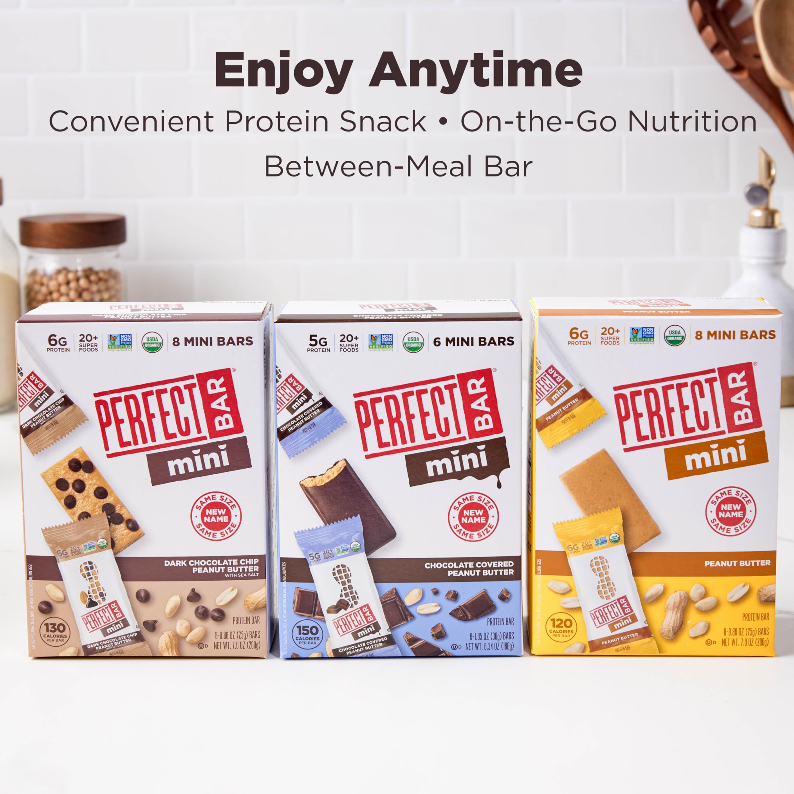 Perfect Bar individually wrapped mini bars in a lunchbox for convenient portion control