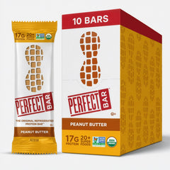 Perfect Bar empaque frontal mostrando sabor peanut butter y conveniencia