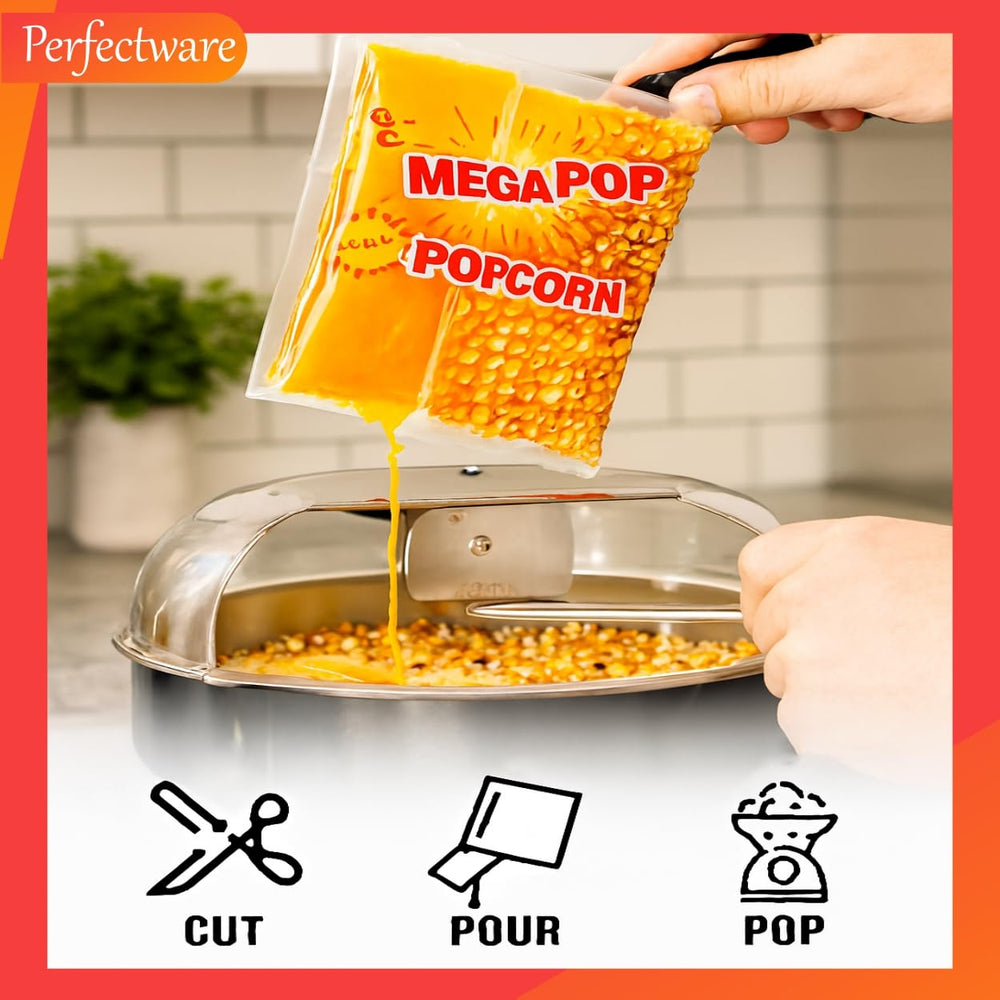 Perfectware kernels close-up showing quality grains and consistent popping benefit