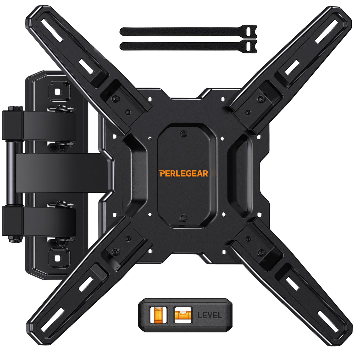 Perlegear vista frontal del soporte mostrando ajuste estable y perfil bajo