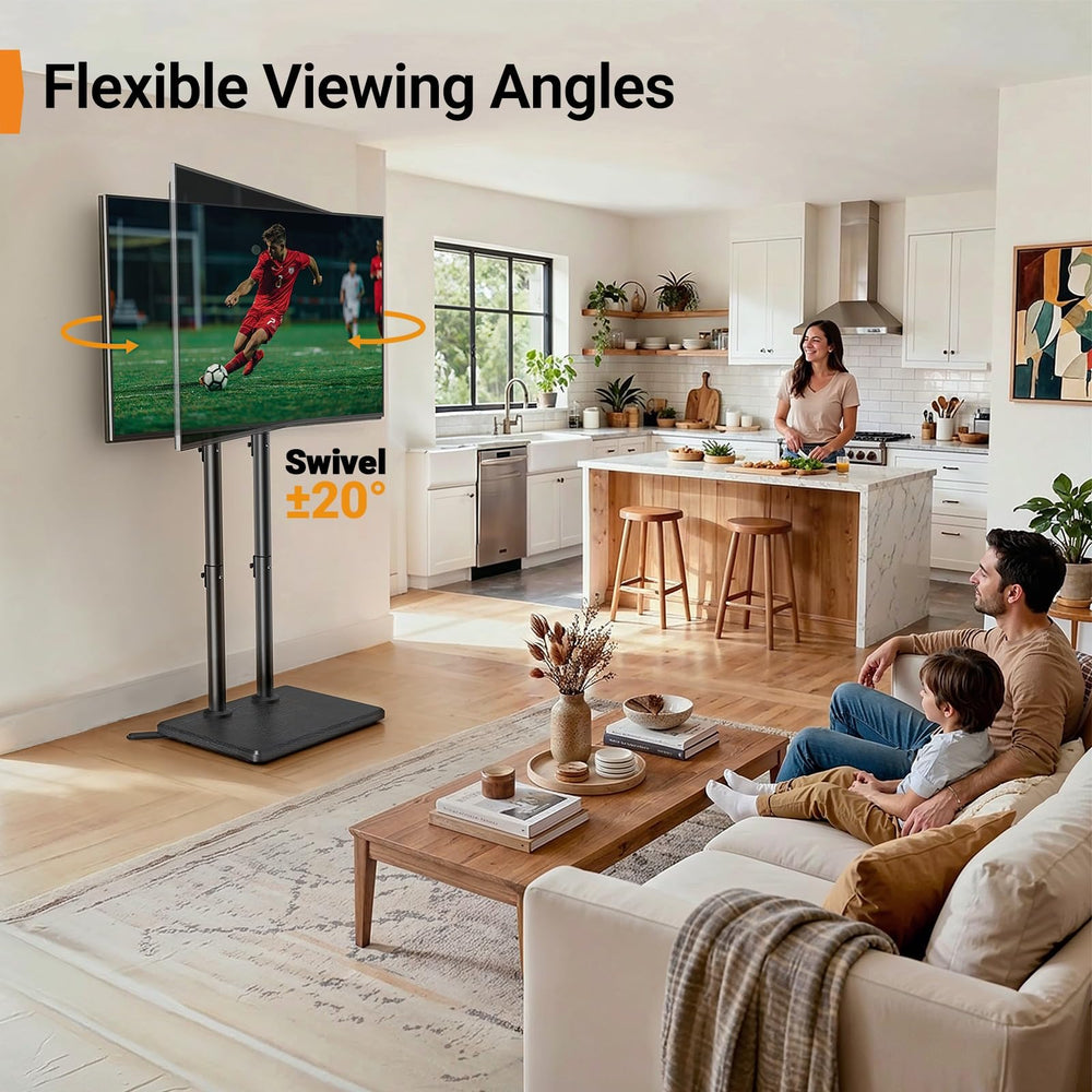 Perlegear TV montado en uso girado mostrando ángulo de visión cómodo