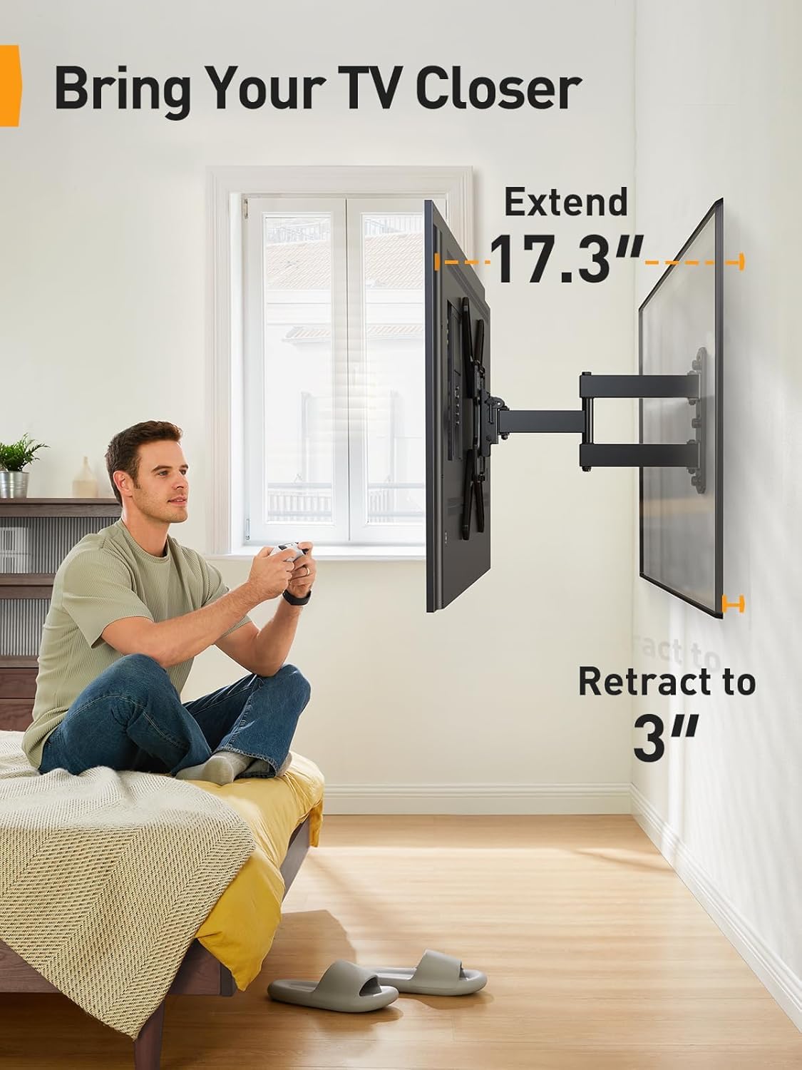 Perlegear vista trasera con patrón VESA para compatibilidad con televisores