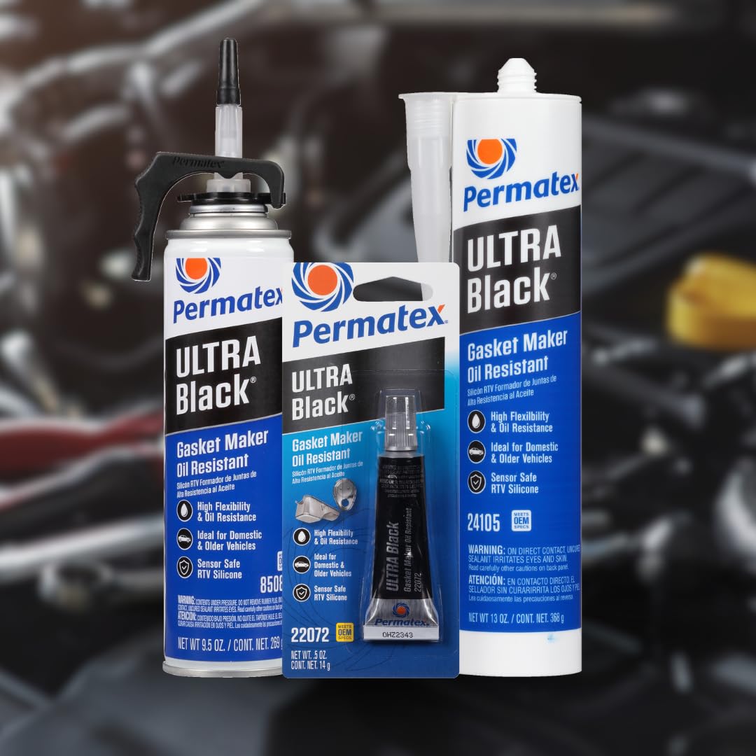 Permatex Ultra Black en taller junto a herramientas demostrando uso profesional