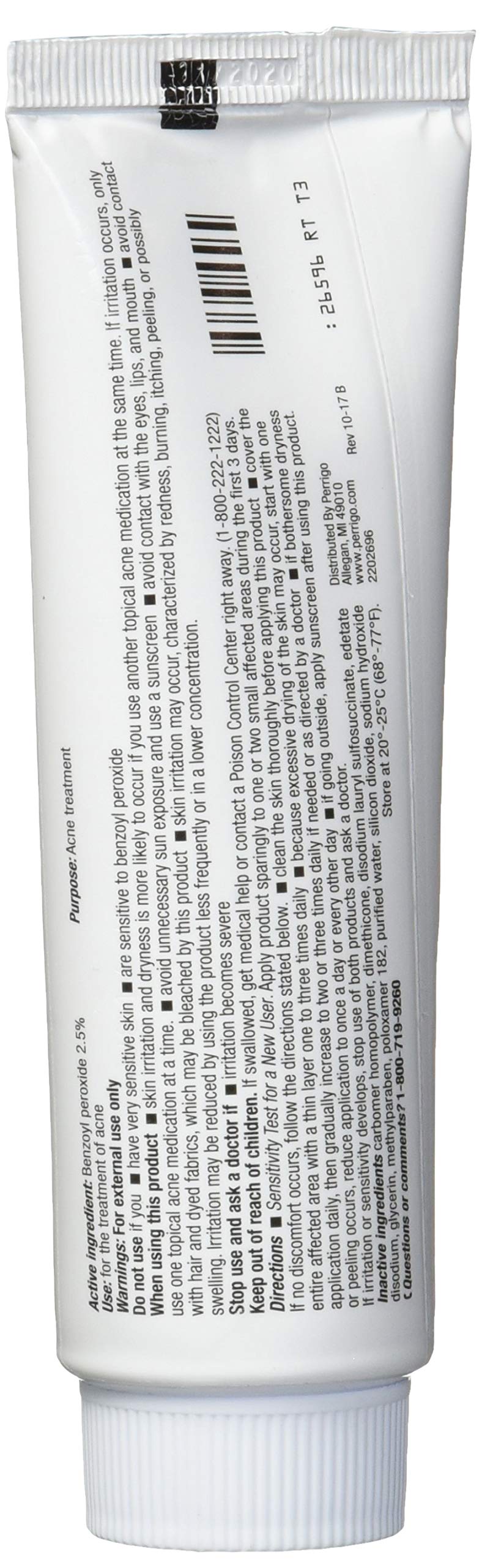 Perrigo gel textura en primer plano mostrando gel traslúcido y rápida absorción