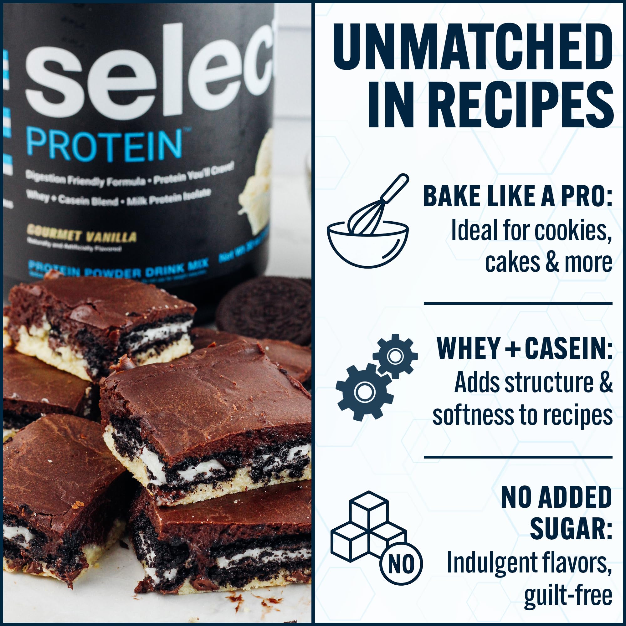 Batidora mezclando PEScience Select Protein con agua para un batido sin grumos y listo al instante