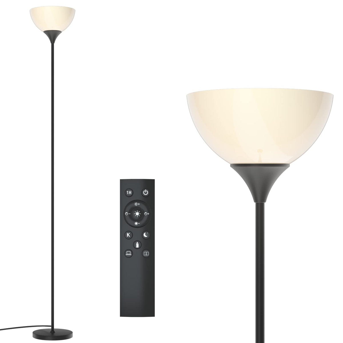 PESRAE vista frontal de la lámpara de pie ideal para ambientes