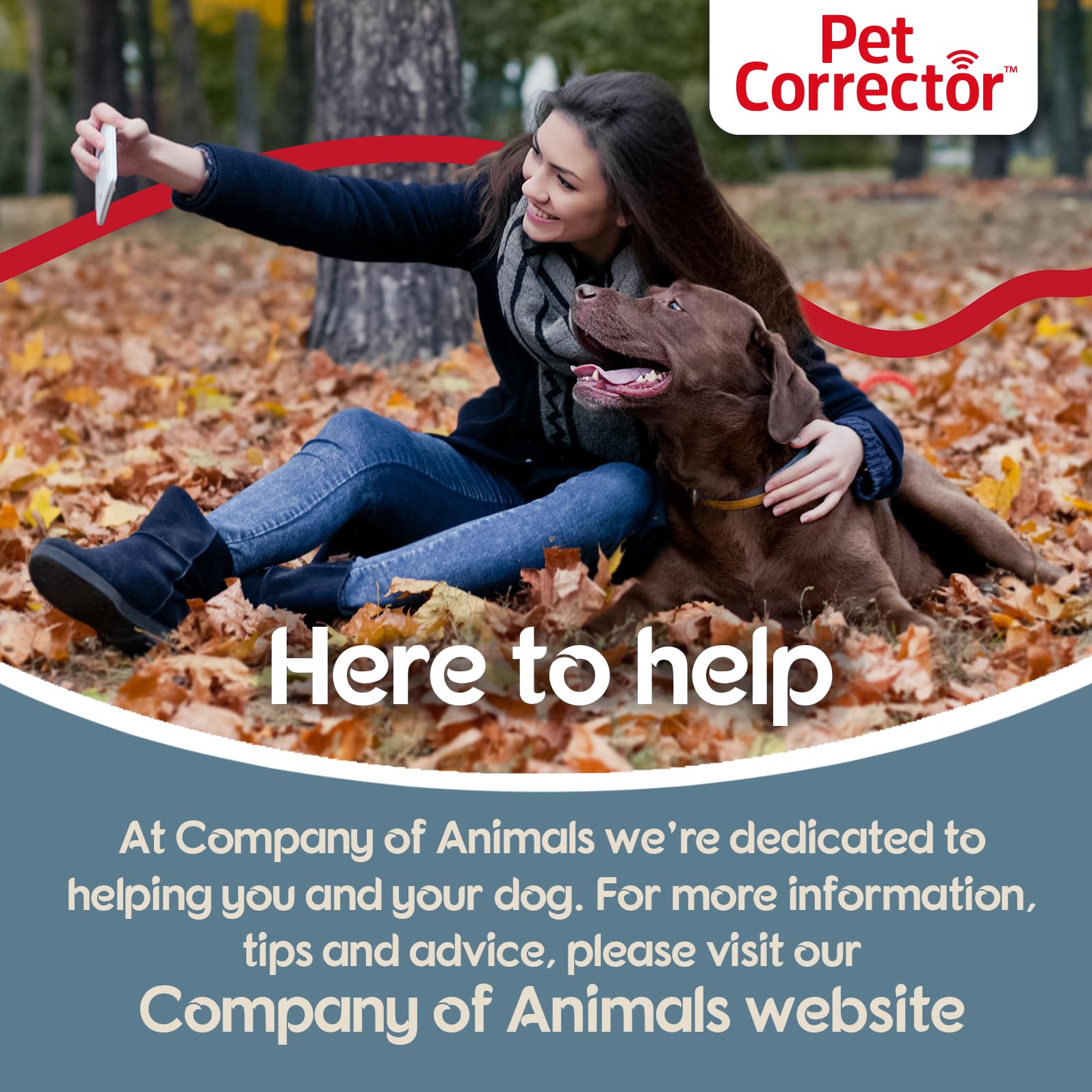 Pet Corrector junto a mano para comparar escala y facilidad de manejo