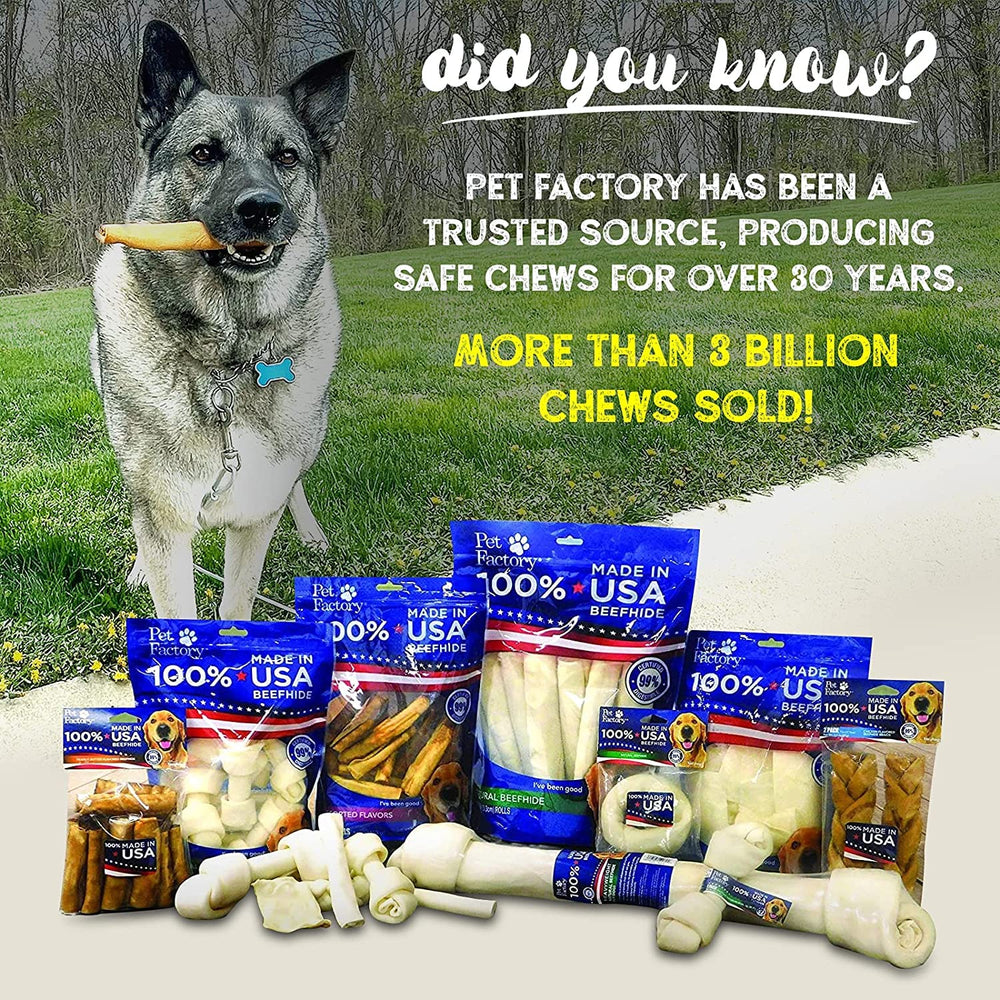 Pet Factory comparación con hocico que ilustra tamaño seguro y apropiado
