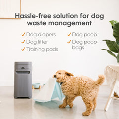 Pet Genie tapa asegurada con asa para transporte y sellado seguro