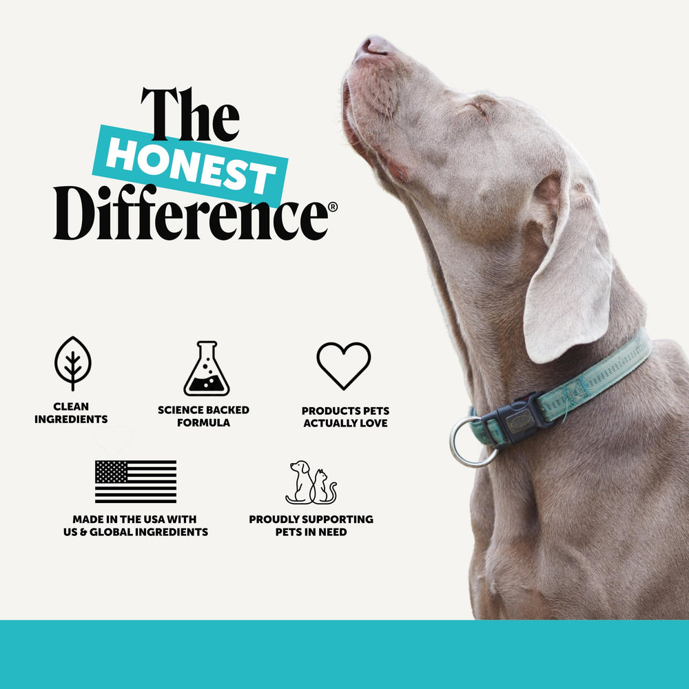Sello NASC y fabricación en USA en envase Pet Honesty demostrando calidad