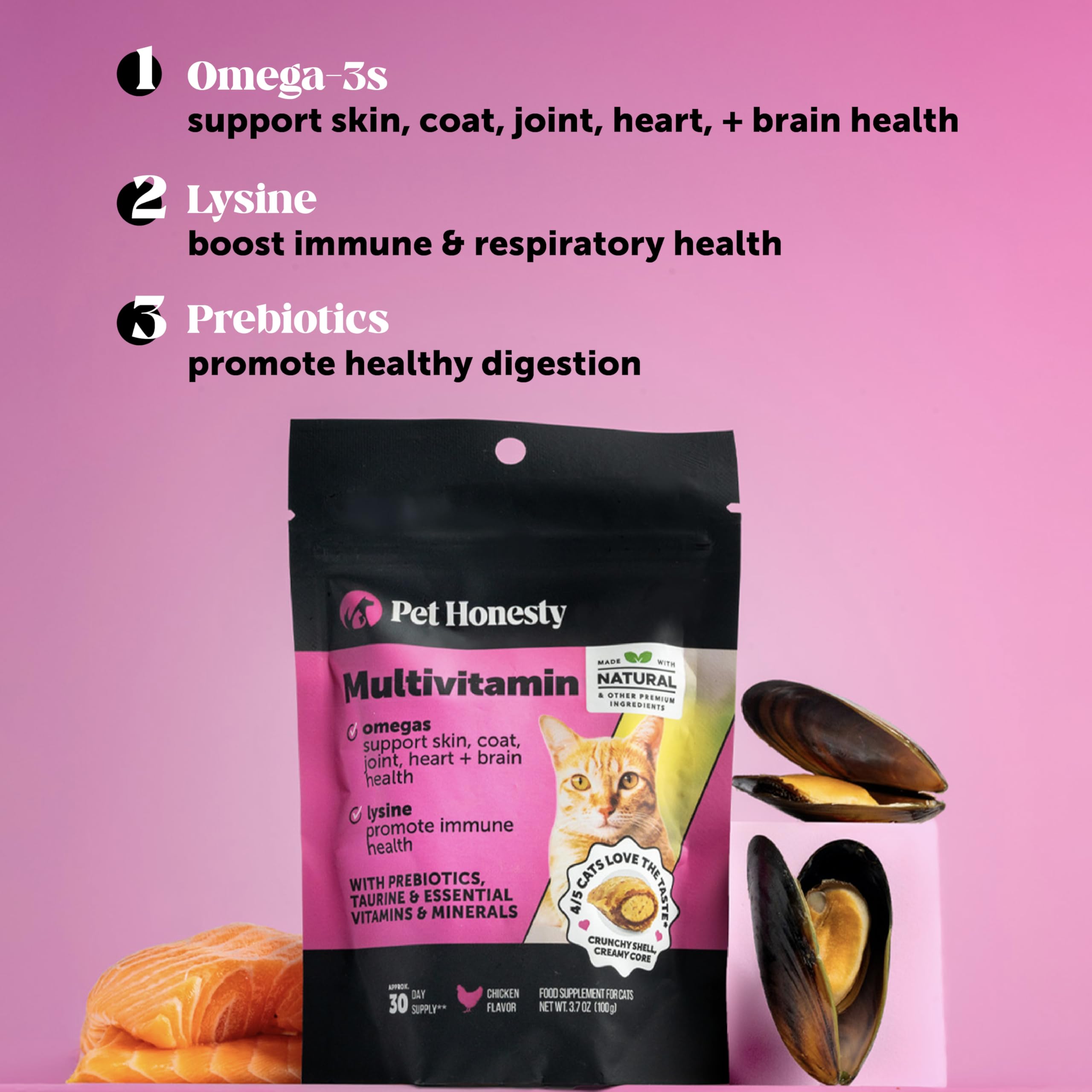 Pet Honesty mordiscos junto a comida para mezclar con pienso