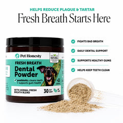 Pet Honesty etiqueta con ingredientes clave como kelp y HMP para confianza