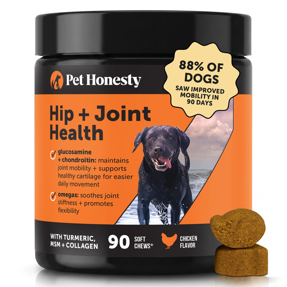 Pet Honesty envase frontal mostrando 90 masticables y beneficios