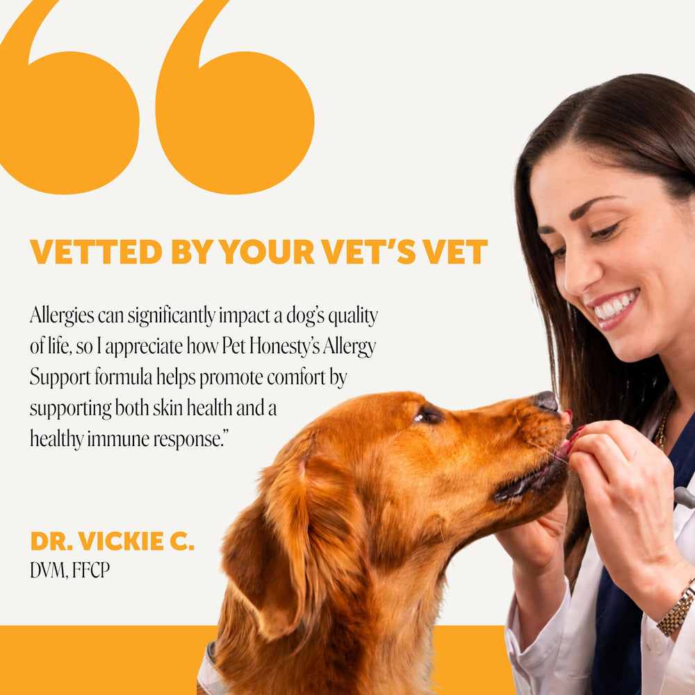 Pet Honesty ingredientes clave como salmón, colostro y probióticos con propósito