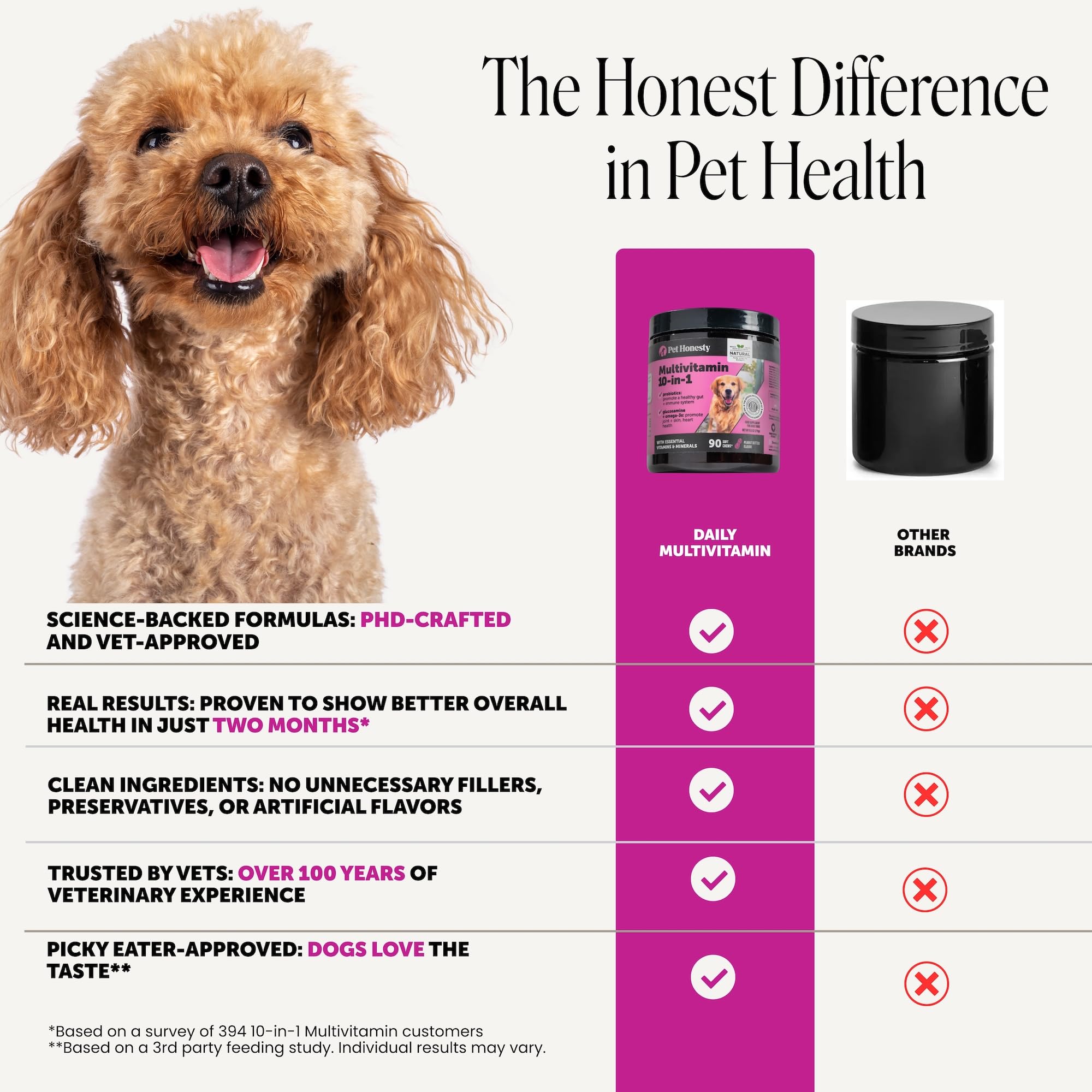 Pet Honesty probióticos y calabaza ilustrando soporte digestivo