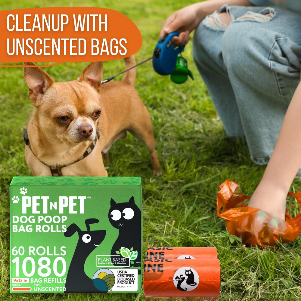 PET N PET bags in use on park walk conveying convenience and cleanliness