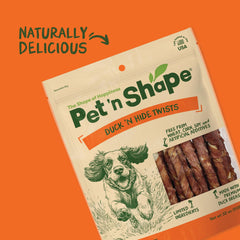 Pet 'n Shape comparación de tamaño del twist junto a una mano
