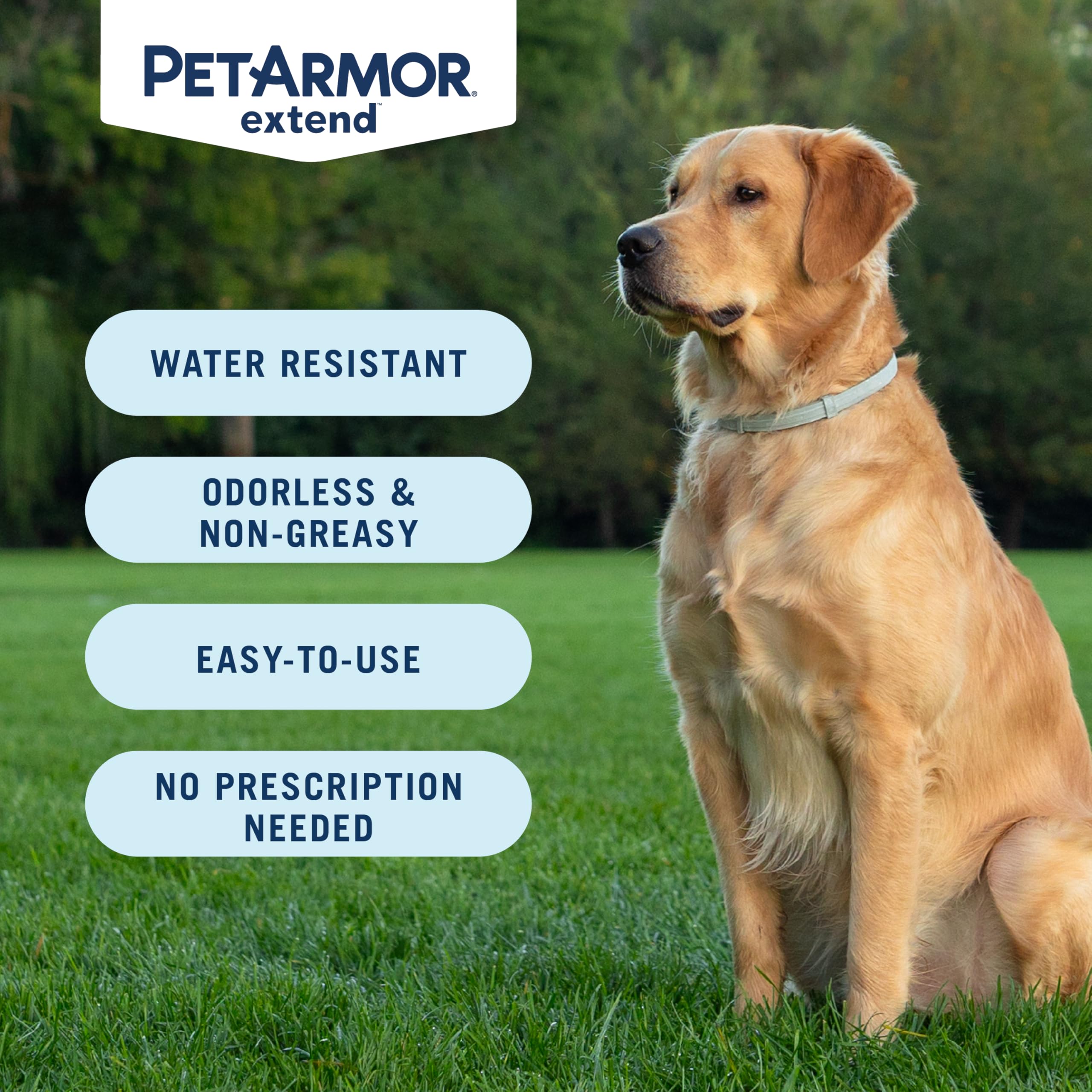 Collar PetArmor Extend junto a una mano para comparar tamaño, fácil de ajustar