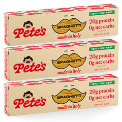 Pete's Pasta frente del paquete mostrando diseño y beneficios claros