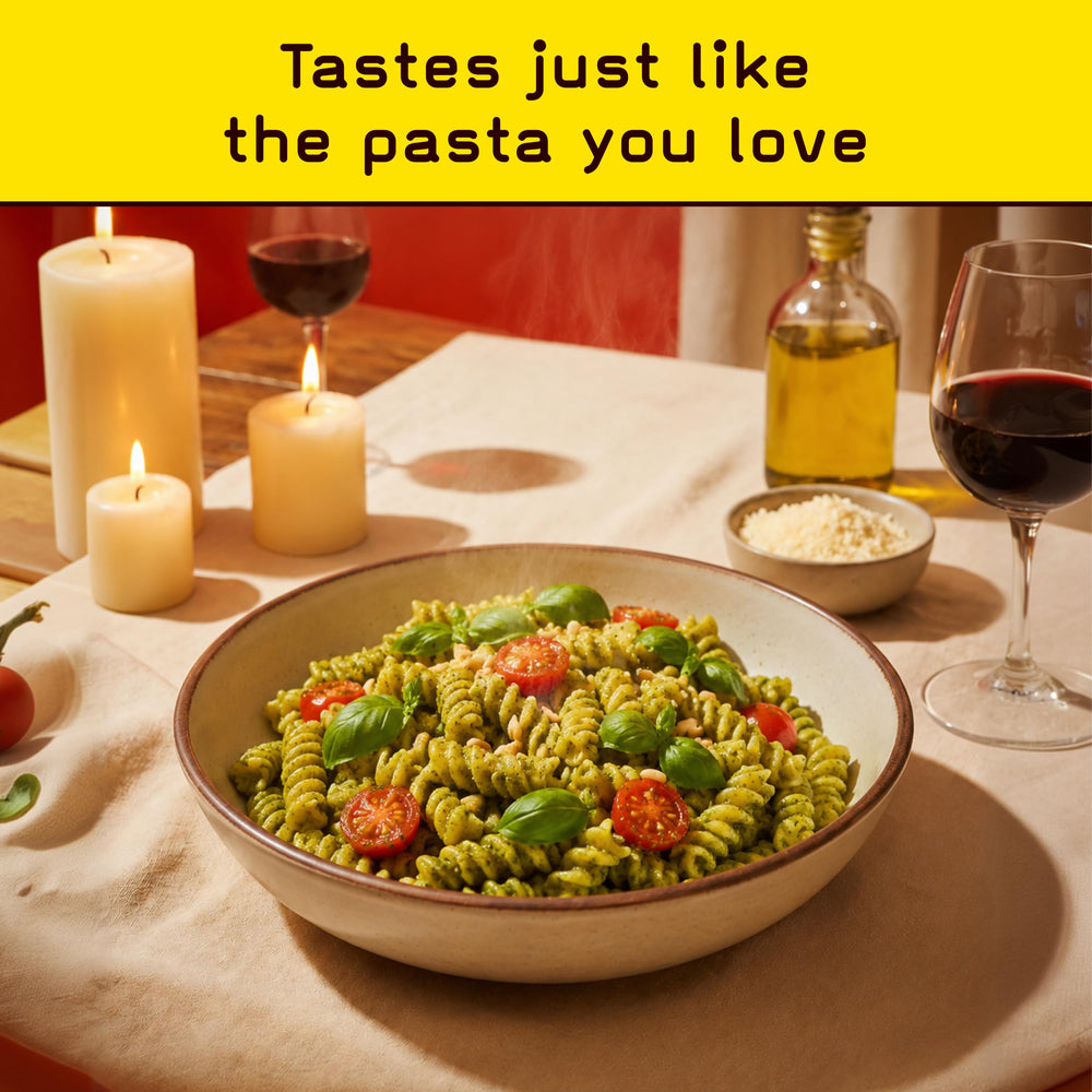 Pete's Pasta plato servido cocido con salsa, sabor tradicional