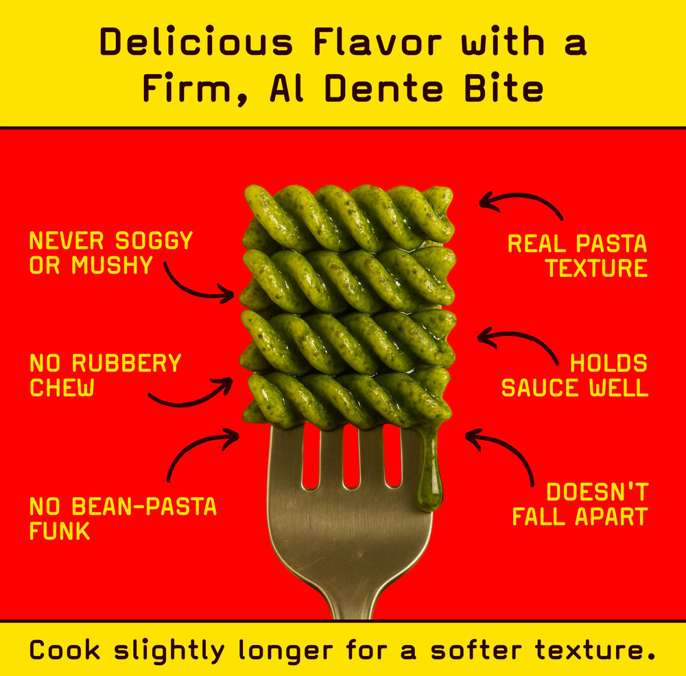 Pete's Pasta etiqueta nutricional con 17 g proteína y 7 g carbohidratos
