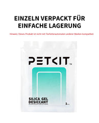 PETKIT bolsa desecante colocada dentro del comedero en uso