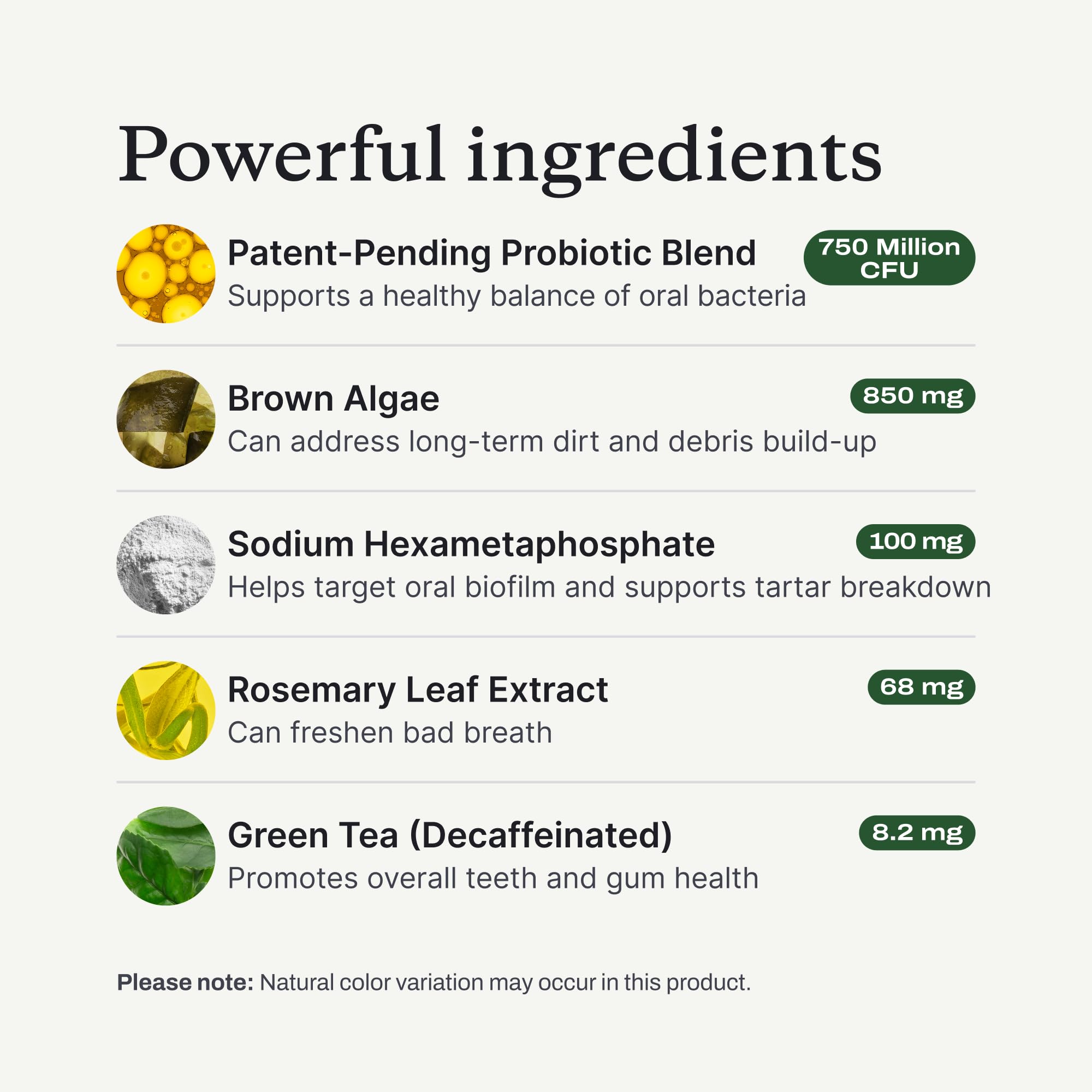 PetLab Co. primeros planos de ingredientes seleccionados y su función