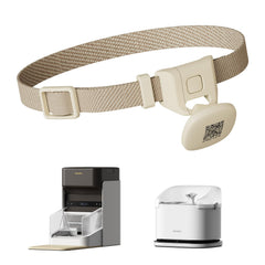 PETLIBRO collar RFID vista frontal y placa con QR para identificación rápida