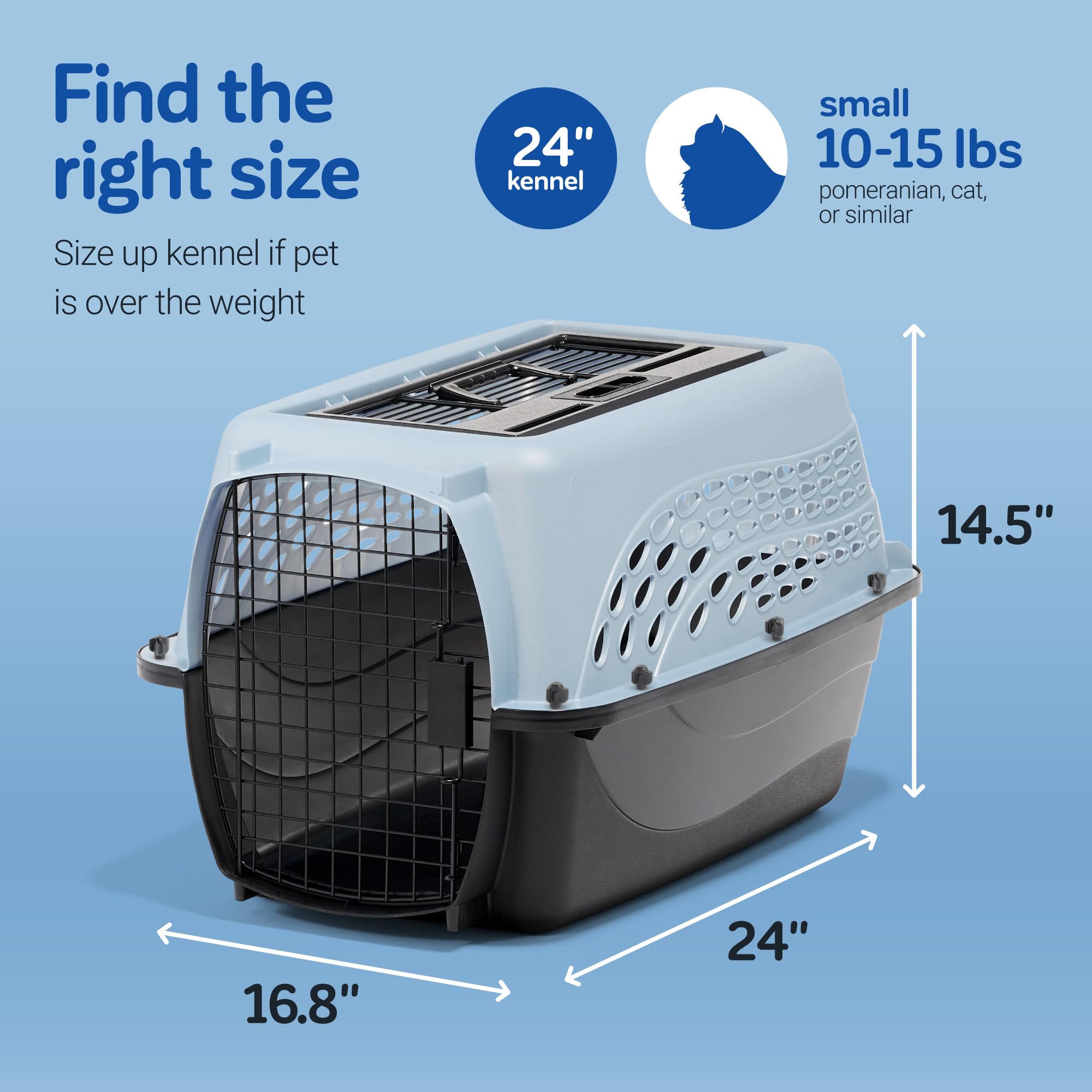Petmate interior con borde stay-dry que mantiene a la mascota más seca