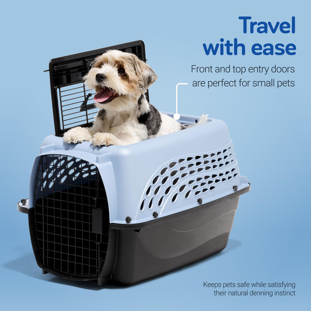 Petmate vista superior con puerta abierta para acceso fácil y manejo