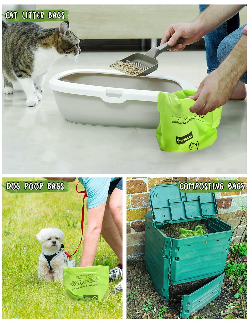 PETOCAT uso en cocina o cuarto de gatos, limpieza más sostenible