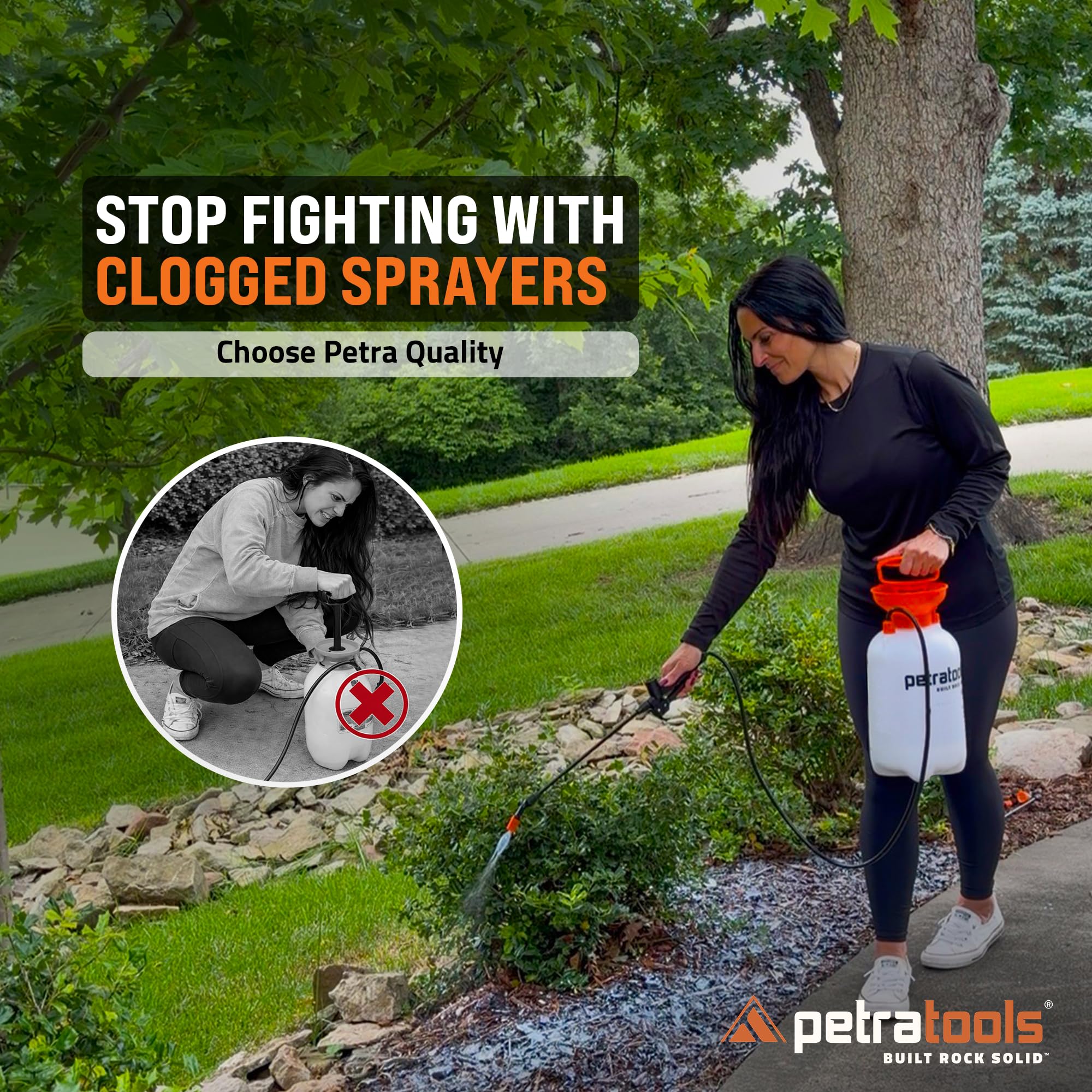 PetraTools adjustable jet nozzle producing a focused stream for targeted spot treatments