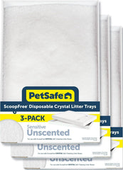 PetSafe bandeja frontal pack de 3 mostrando diseño listo para usar y ahorro de tiempo